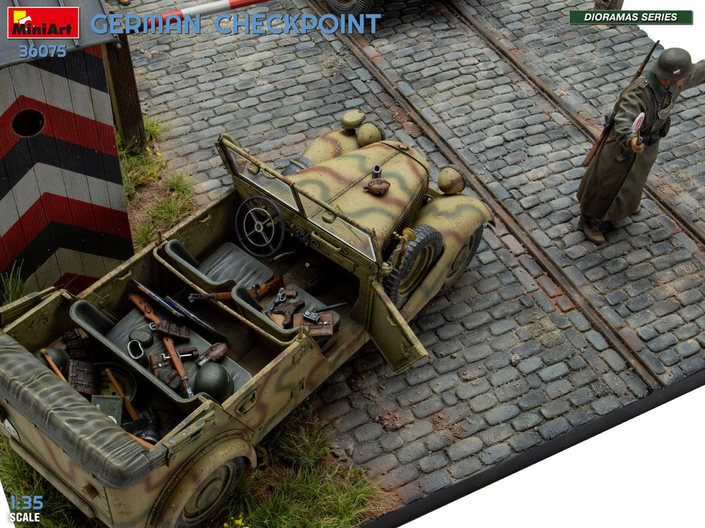Miniart 36075 German Checkpoint 3t Cargo Truck & Kfz.1 Big Set 1:35 Model Kit