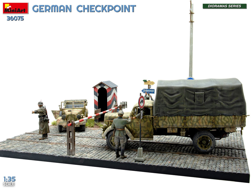 Miniart 36075 German Checkpoint 3t Cargo Truck & Kfz.1 Big Set 1:35 Model Kit