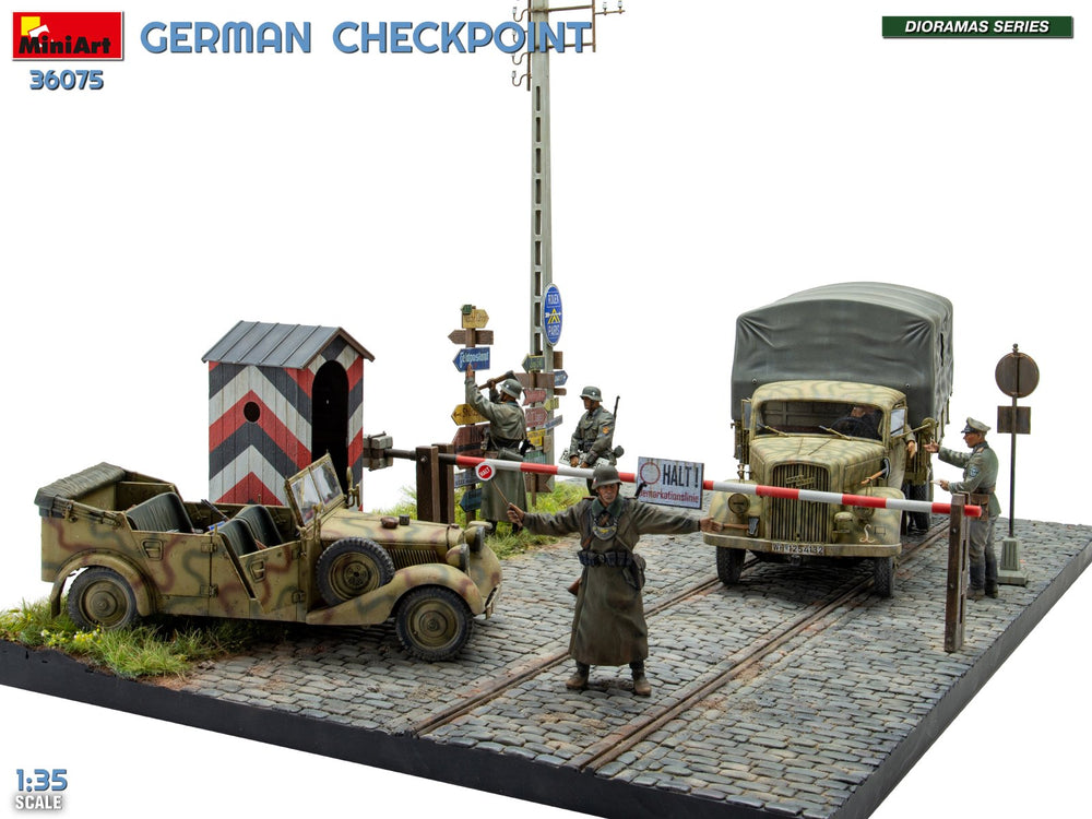 Miniart 36075 German Checkpoint 3t Cargo Truck & Kfz.1 Big Set 1:35 Model Kit