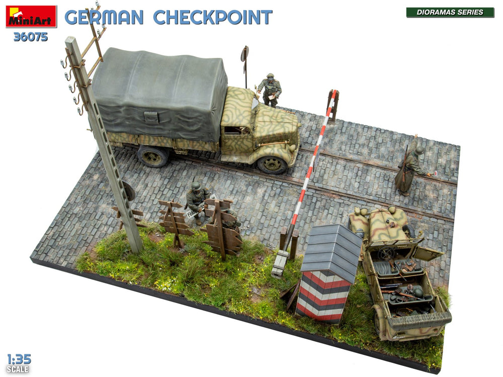 Miniart 36075 German Checkpoint 3t Cargo Truck & Kfz.1 Big Set 1:35 Model Kit