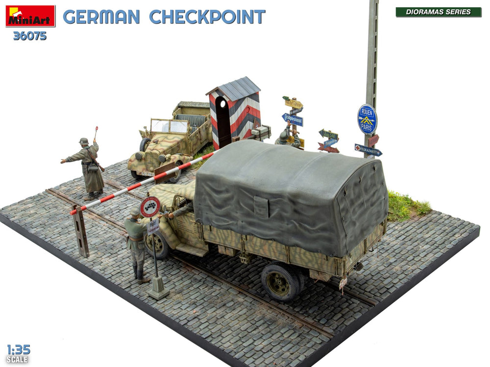 Miniart 36075 German Checkpoint 3t Cargo Truck & Kfz.1 Big Set 1:35 Model Kit