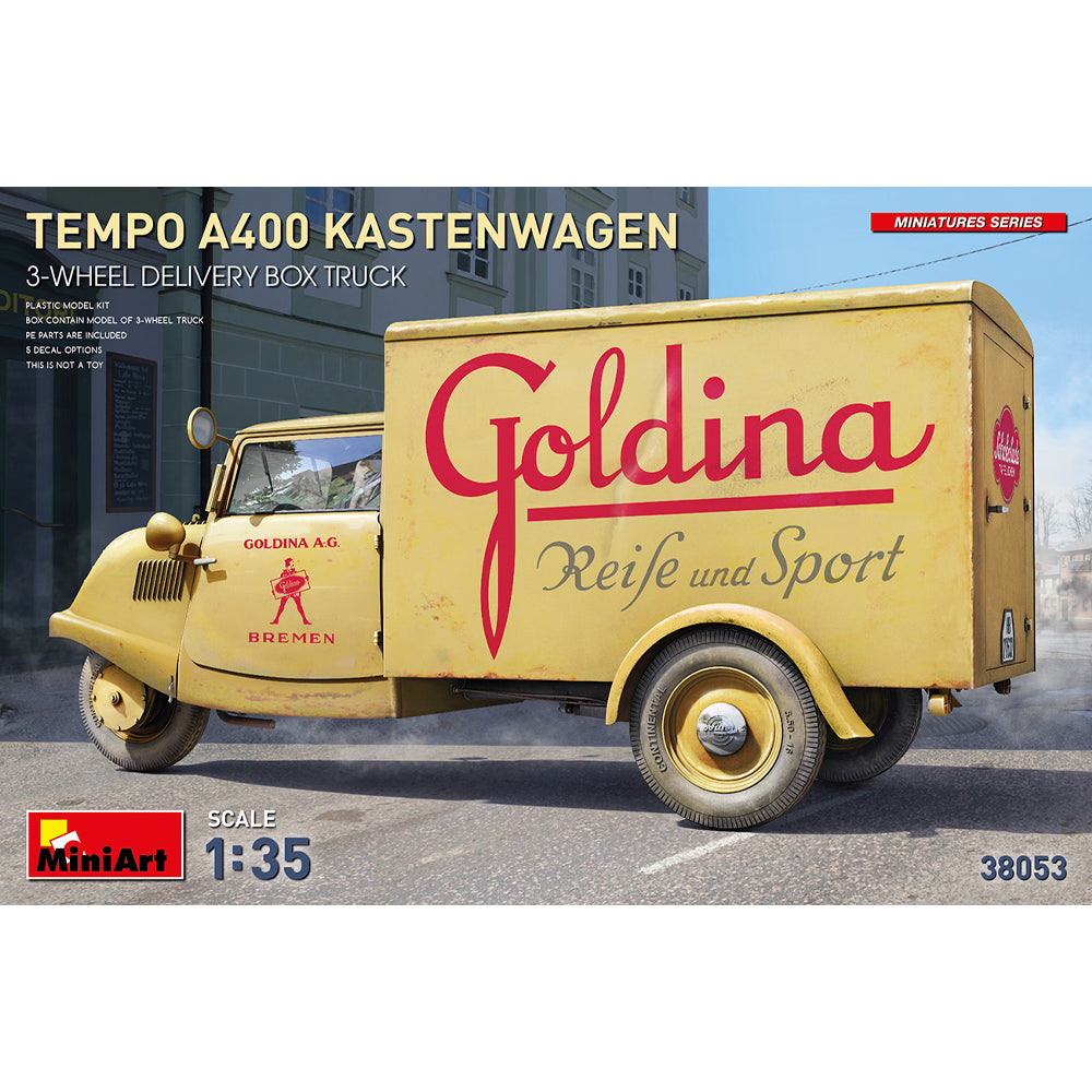 Miniart 38053 Tempo A400 Kastenwagen 3-Wheel Box Truck 1:35 Model Kit