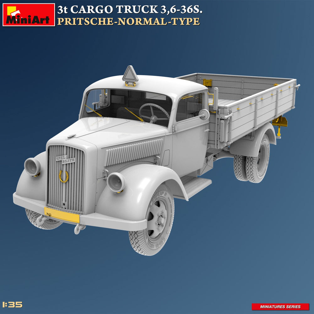 Miniart 38079 3t Cargo Truck, 3,6-36S Pritsche Normal Type 1:35 Model Kit