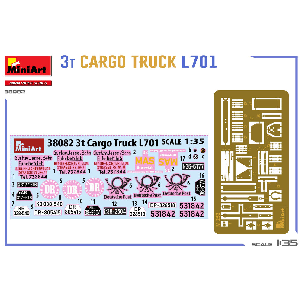 Miniart 38082 3T Cargo Truck L701 1:35 Model Kit