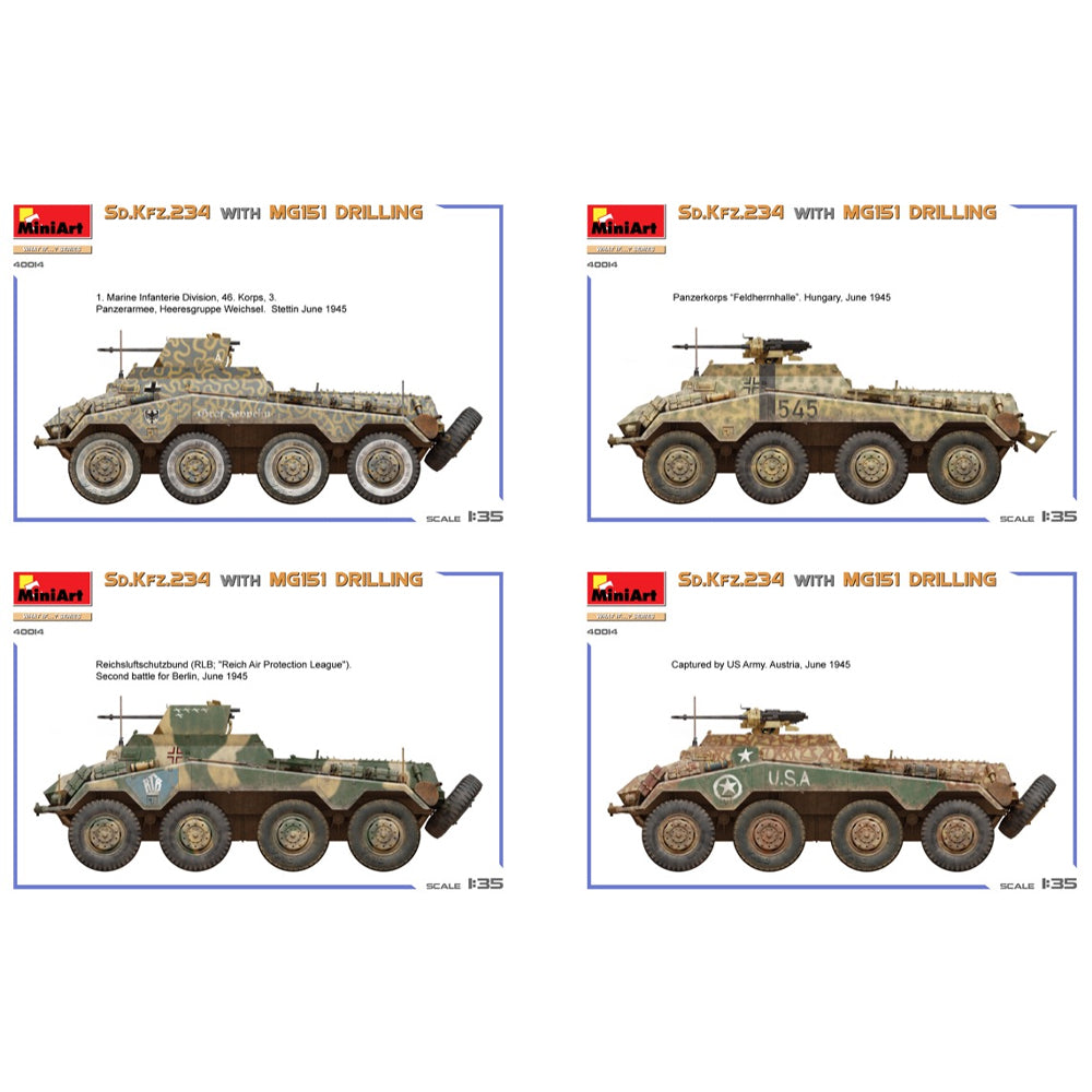 Miniart 40014 Sd.Kfz.234 w/MG151 Drilling 1:35 Model Kit
