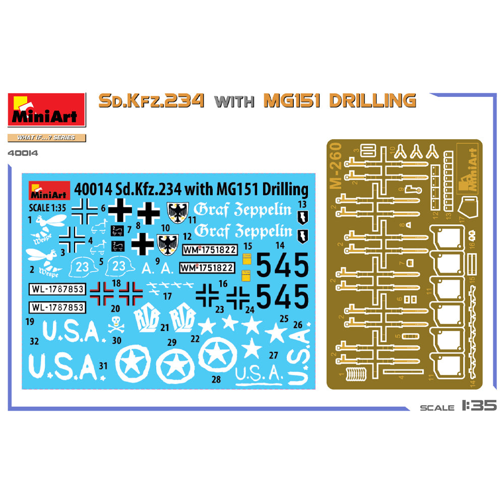 Miniart 40014 Sd.Kfz.234 w/MG151 Drilling 1:35 Model Kit