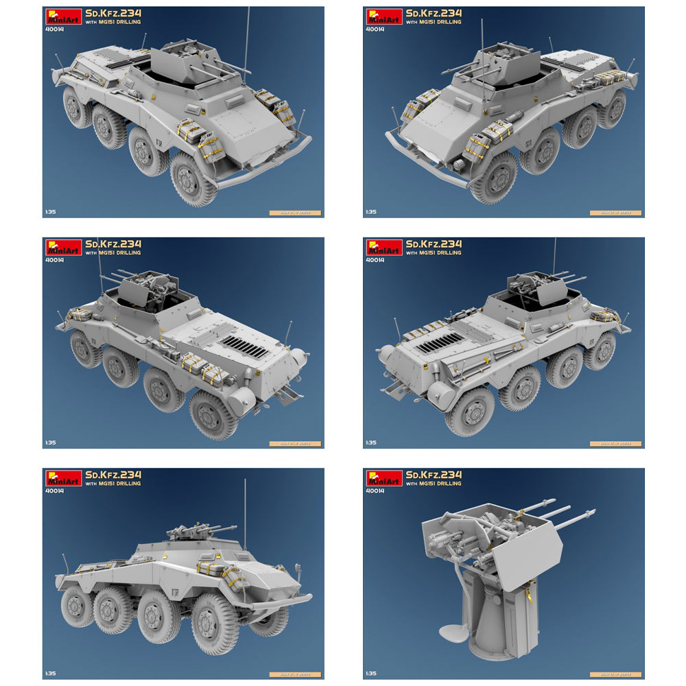 Miniart 40014 Sd.Kfz.234 w/MG151 Drilling 1:35 Model Kit