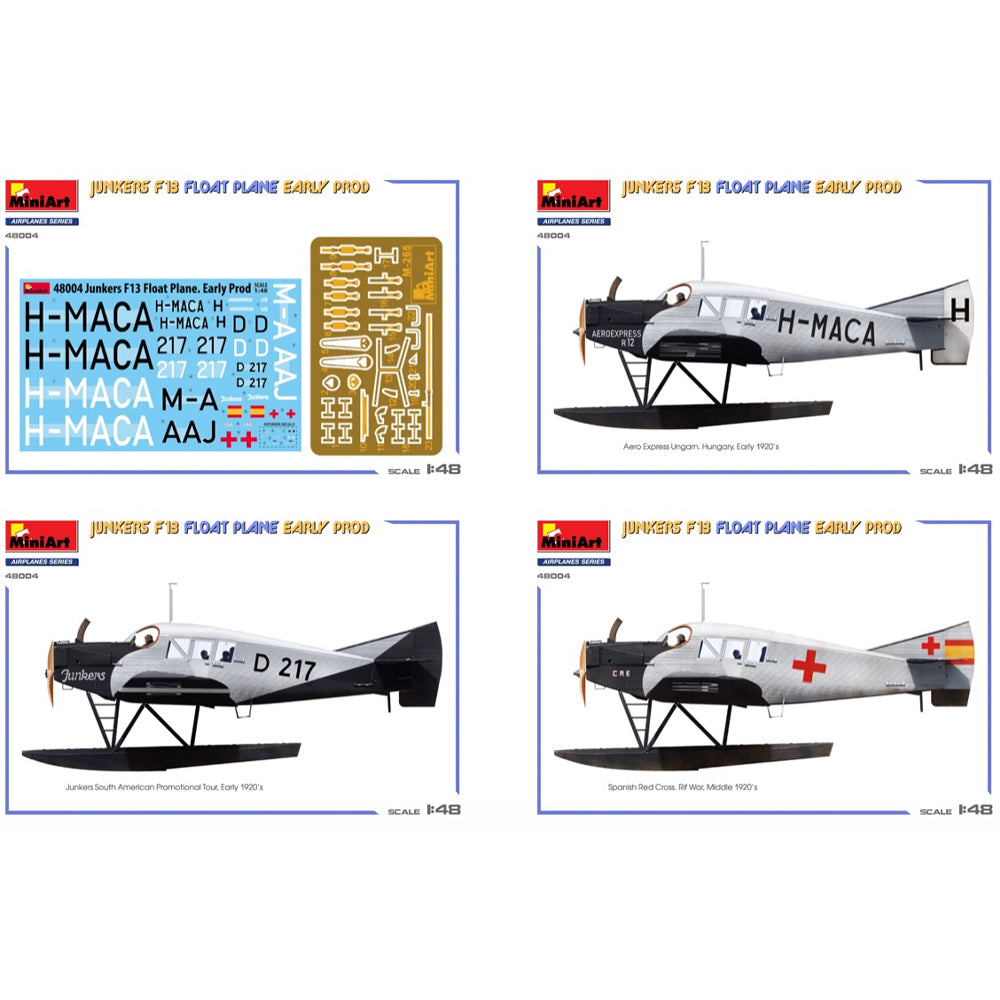 Miniart 48004 Junkers F13 Float Plane Early Prod. 1:48 Model Kit