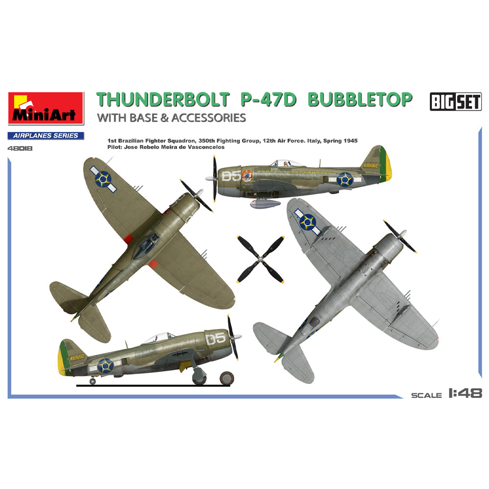 Miniart 48018 Republic Thunderbolt P-47D Bubbletop w/Diorama 1:48 Model Kit