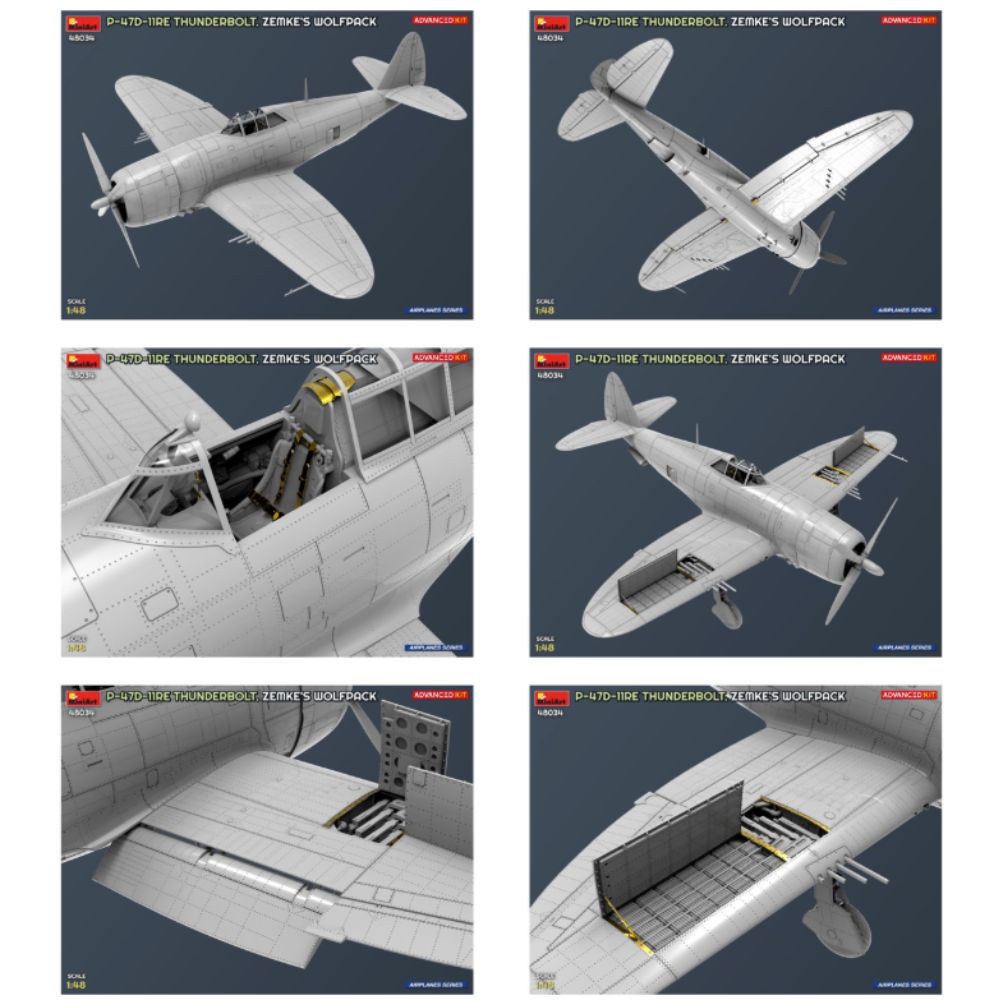 Miniart 48034 P-47D-11RE Thunderbolt Zemke's Wolfpack Advanced 1:48 Model Kit