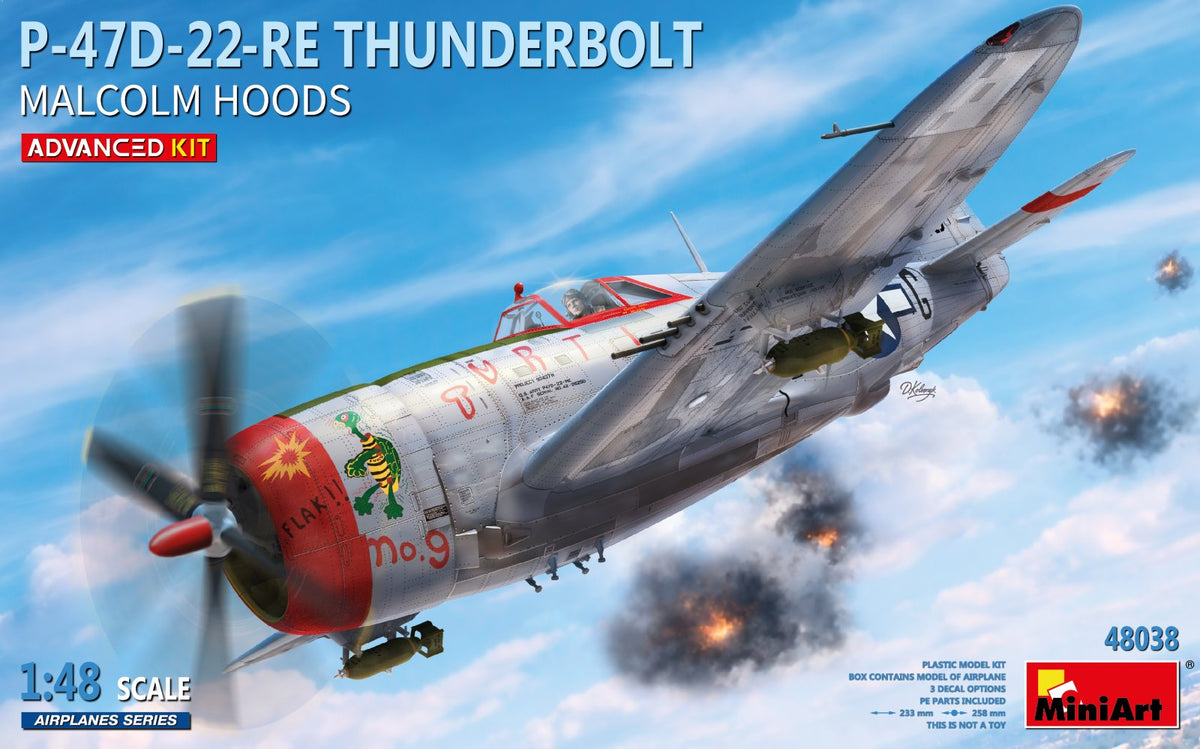 Miniart 48038 P-47D-22RE Thunderbolt Malcolm Hoods 1:48 Model Kit