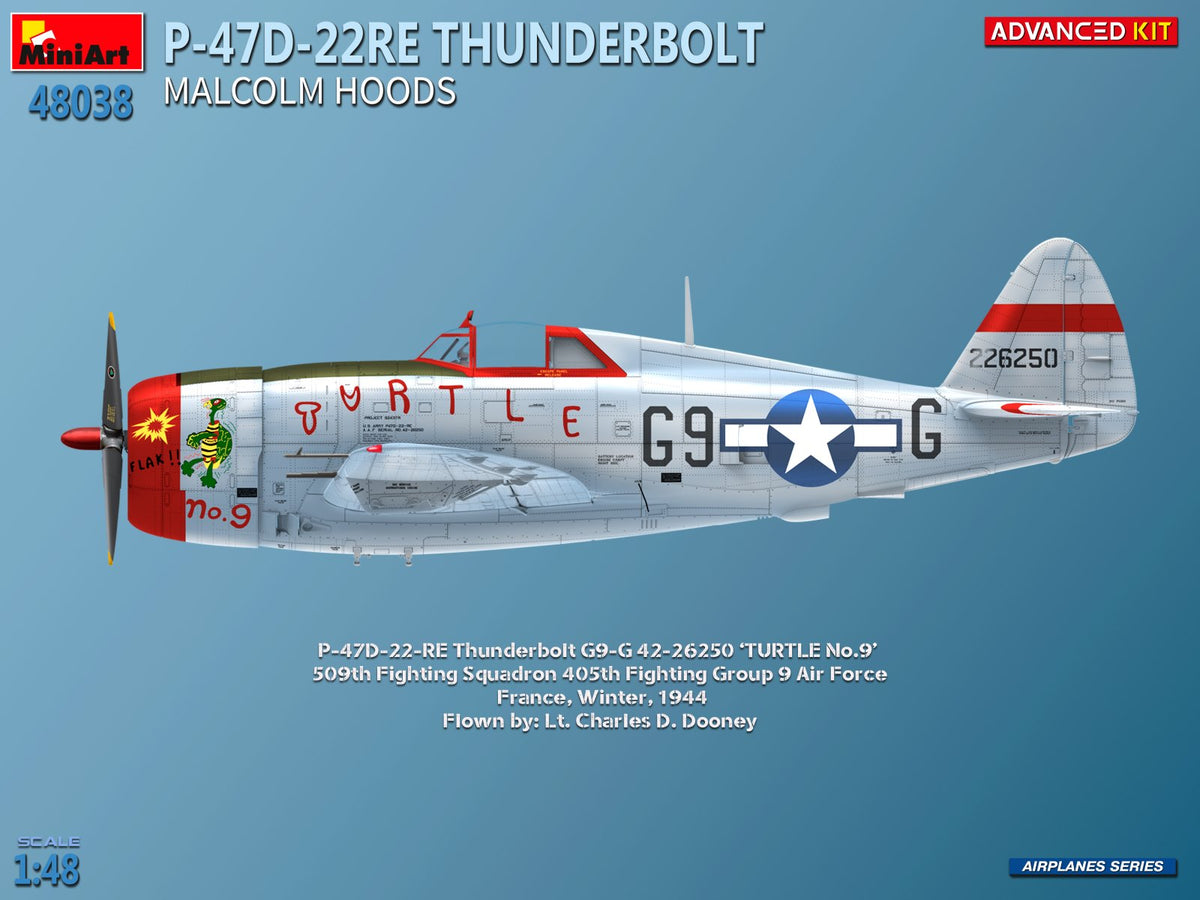 Miniart 48038 P-47D-22RE Thunderbolt Malcolm Hoods 1:48 Model Kit