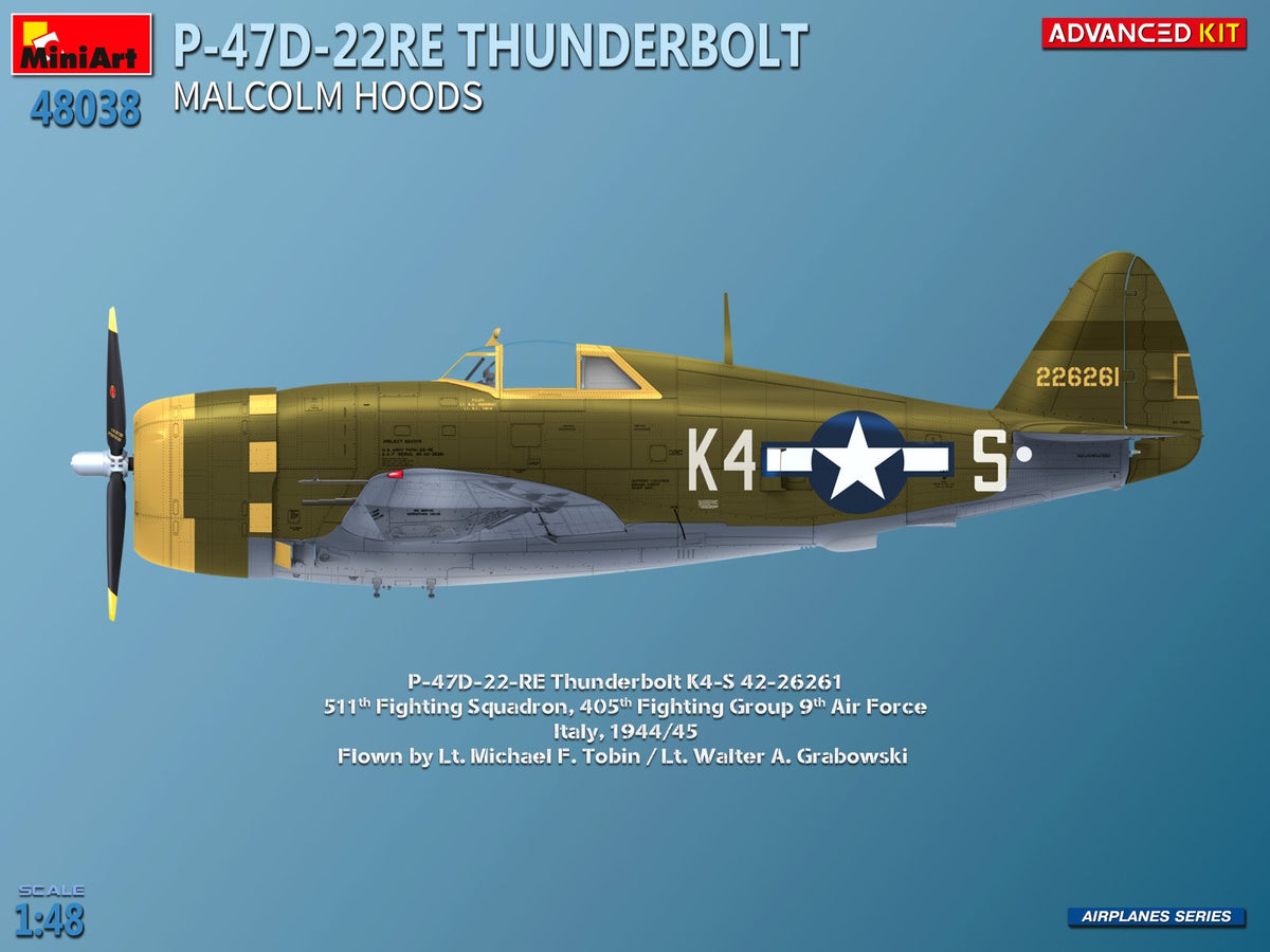 Miniart 48038 P-47D-22RE Thunderbolt Malcolm Hoods 1:48 Model Kit