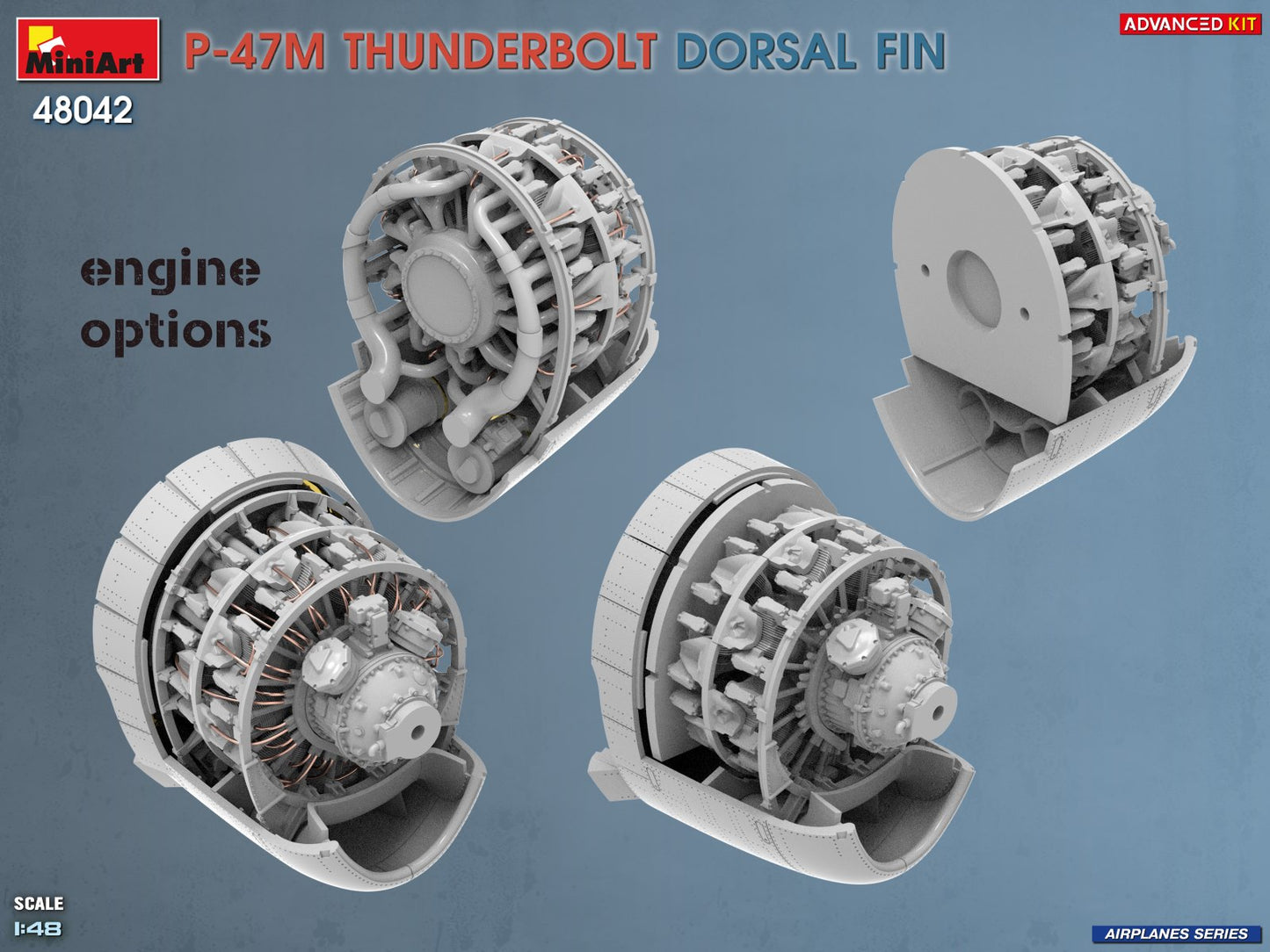 Miniart 48042 P-47M Thunderbolt Dorsal Fin Advanced Kit 1:48 Model Kit