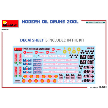 Miniart 49009 Modern Oil Drums 200L x21 1:48 Model Kit