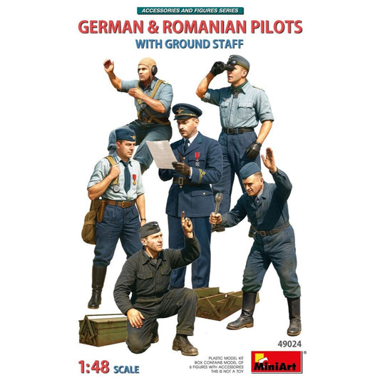 Miniart 49024 German & Romanian Pilots w/Ground Staff 1:48 Model Kit