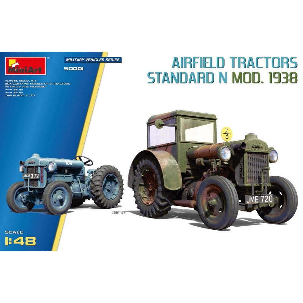 Miniart 50001 Airfield Tractors Standard N MOD. 1938 2 Kits In 1 1:48 Model Kit