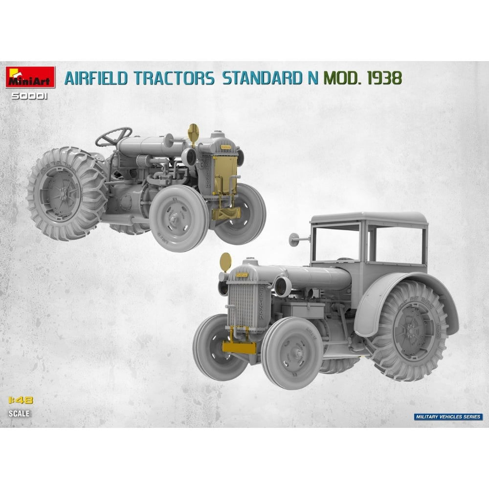 Miniart 50001 Airfield Tractors Standard N MOD. 1938 2 Kits In 1 1:48 Model Kit