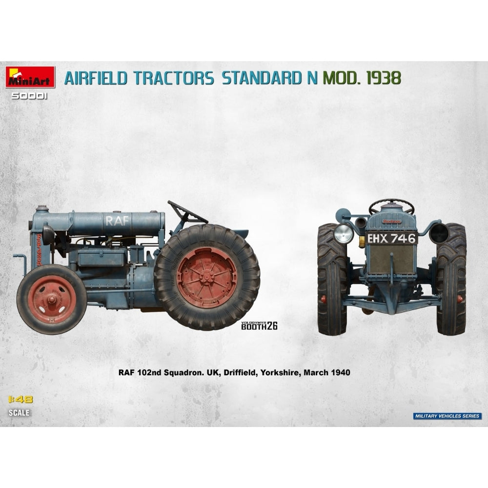 Miniart 50001 Airfield Tractors Standard N MOD. 1938 2 Kits In 1 1:48 Model Kit