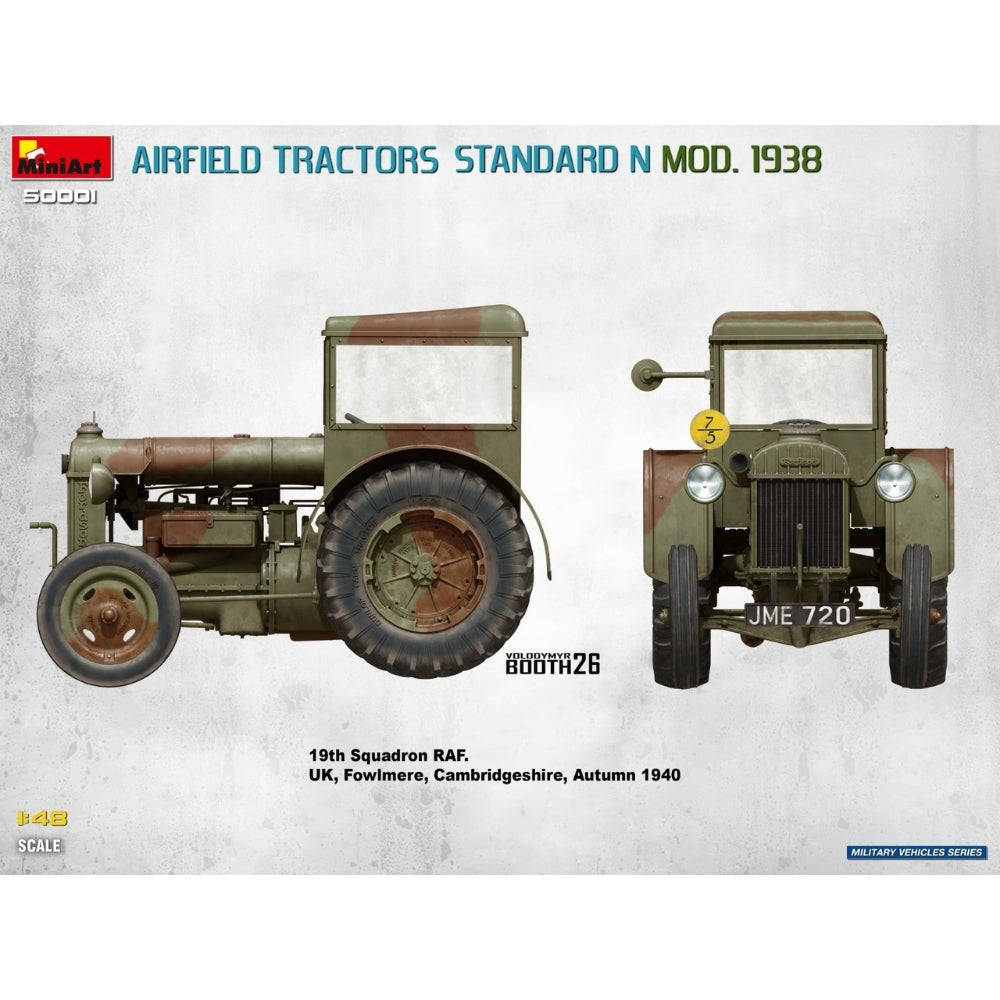 Miniart 50001 Airfield Tractors Standard N MOD. 1938 2 Kits In 1 1:48 Model Kit