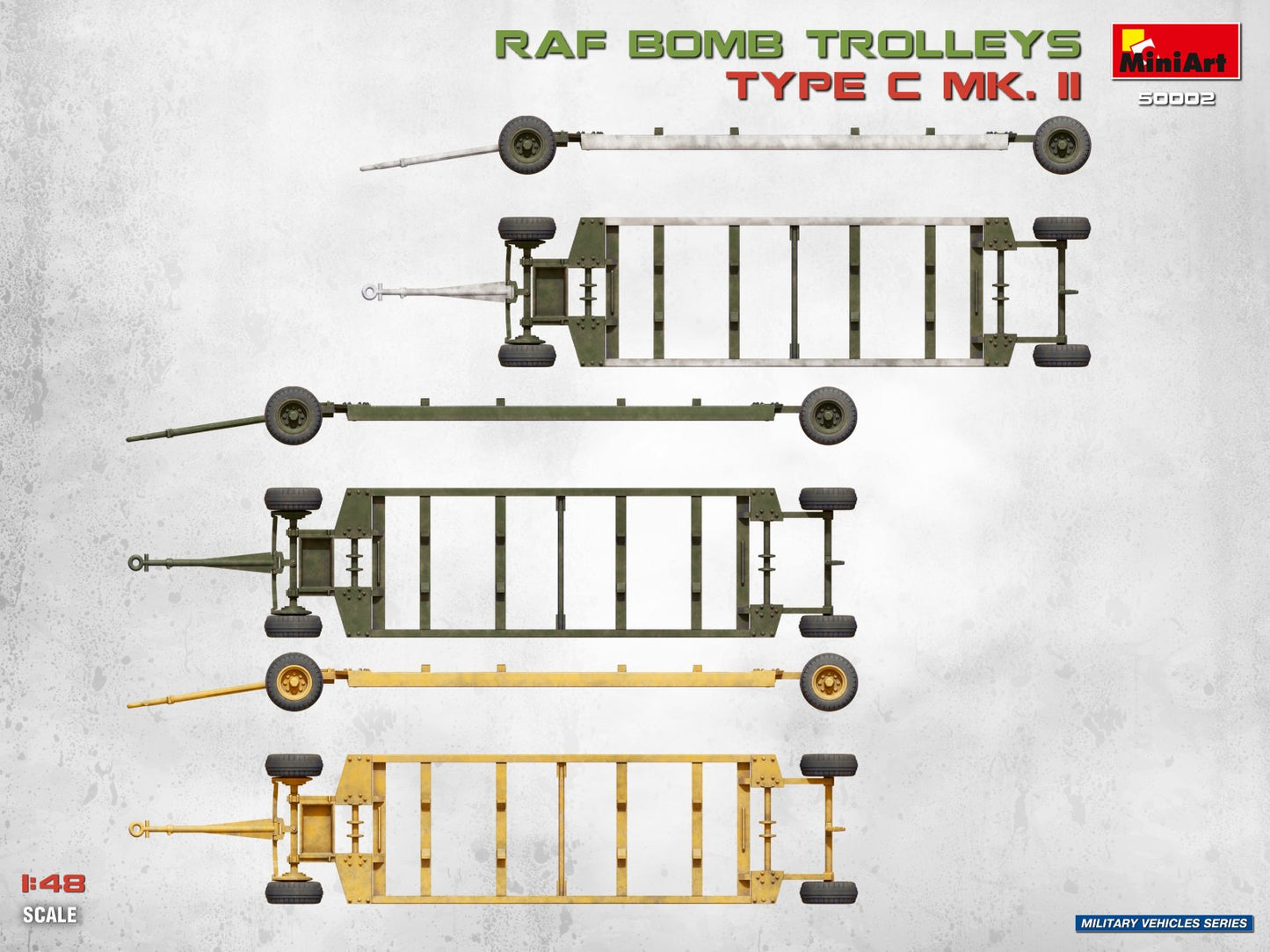 Miniart 50002 RAF Bomb Trolleys TYPE C MK. II 1:48 Model Kit