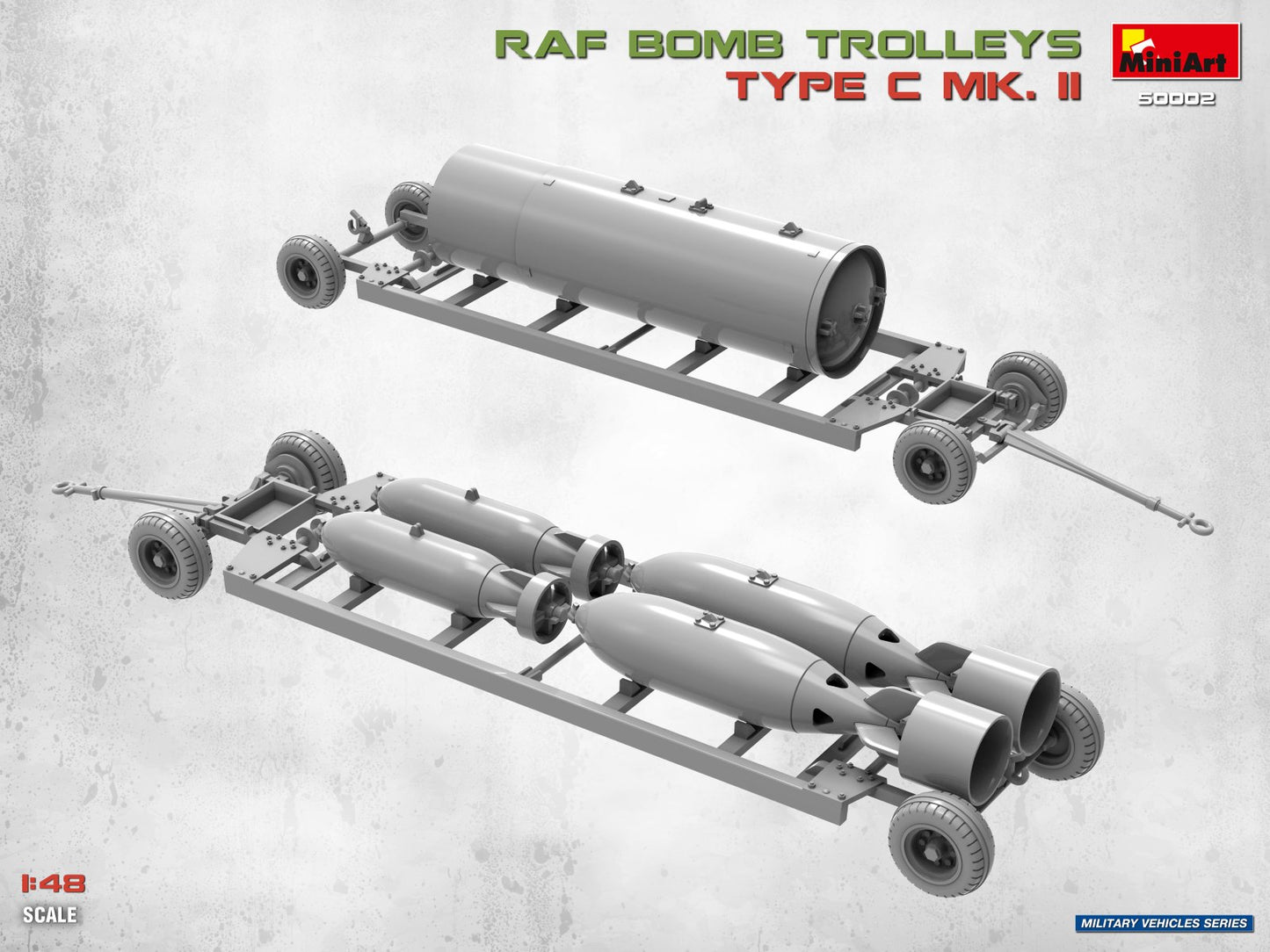 Miniart 50002 RAF Bomb Trolleys TYPE C MK. II 1:48 Model Kit