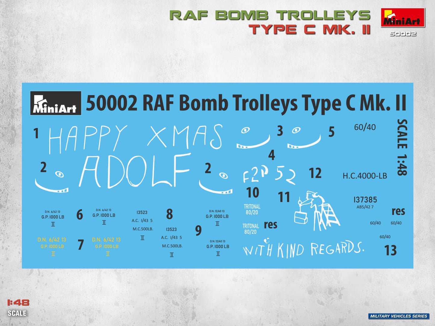 Miniart 50002 RAF Bomb Trolleys TYPE C MK. II 1:48 Model Kit