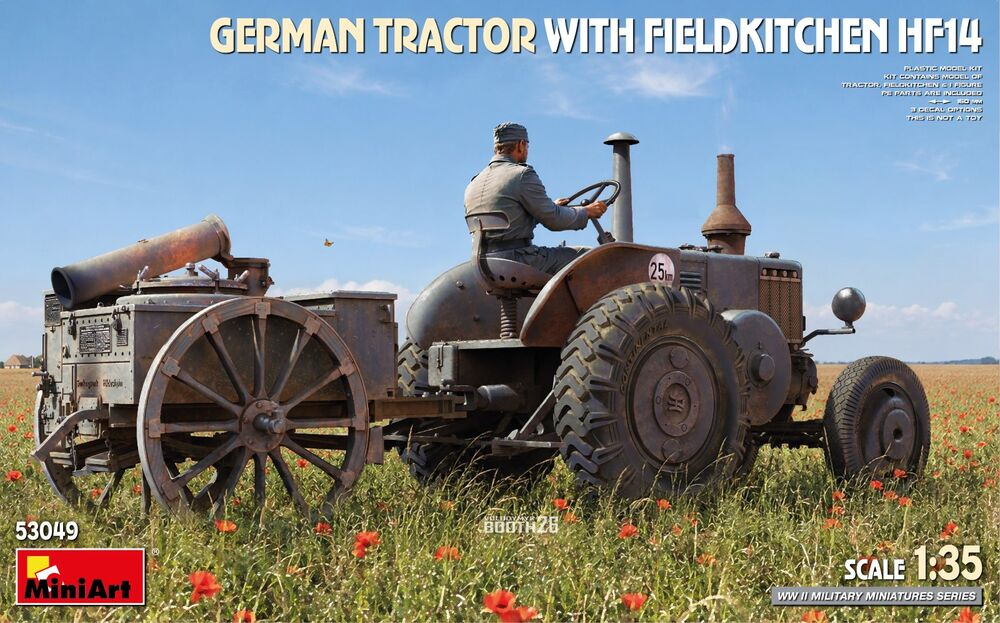 Miniart 53049 German Tractor w/Fieldkitchen Hf14 1:35 Model Kit
