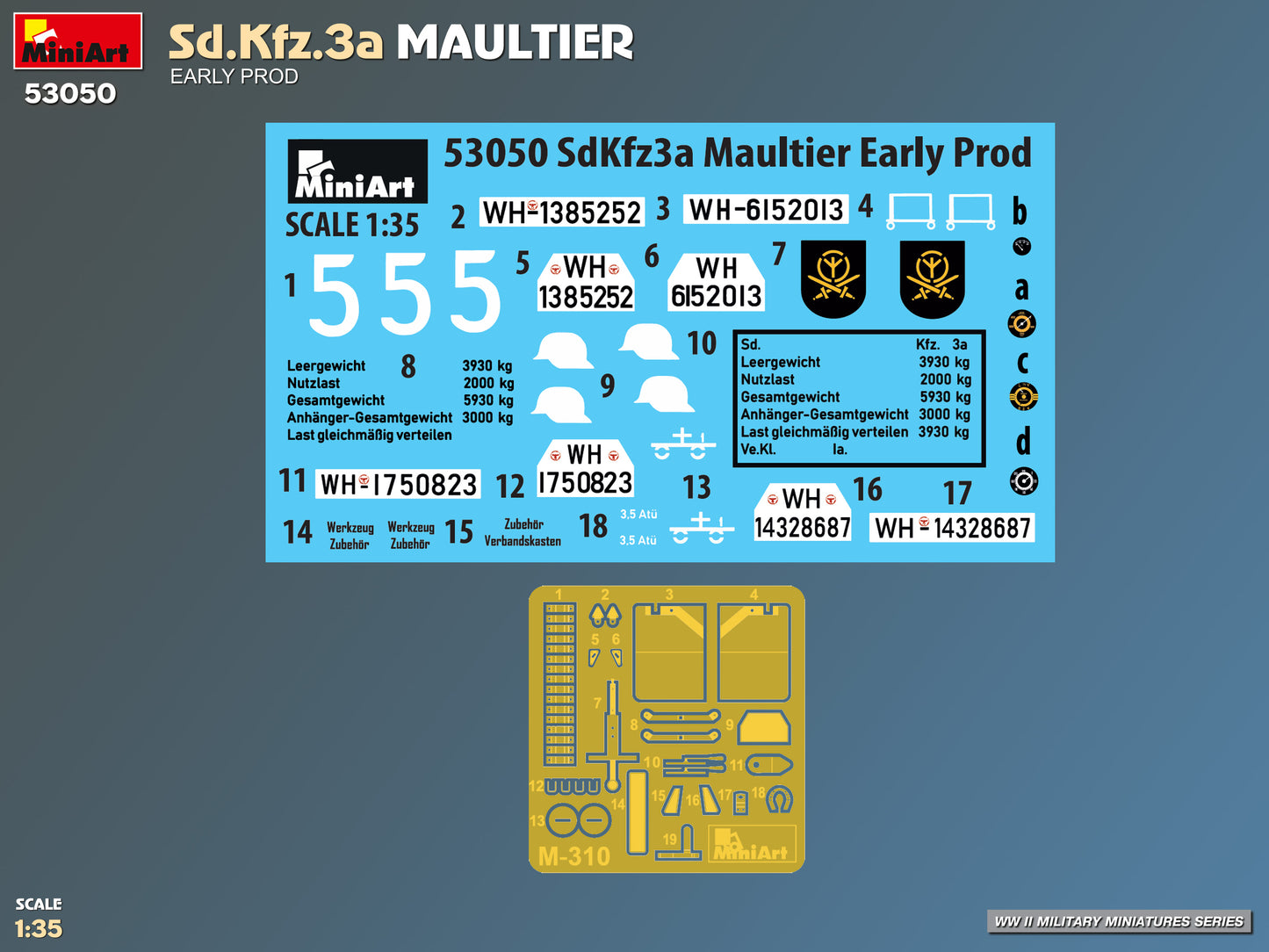 Miniart 53050 Sd.Kfz.3a Maultier Early Prod 1:35 Model Kit