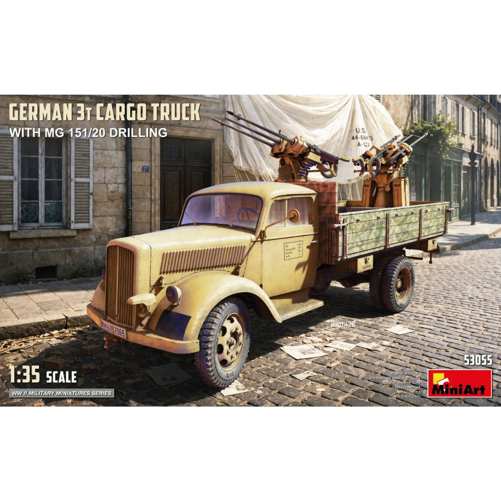 Miniart 53055 German 3T Cargo Truck MG 151/20 Drilling 1:35 Model Kit