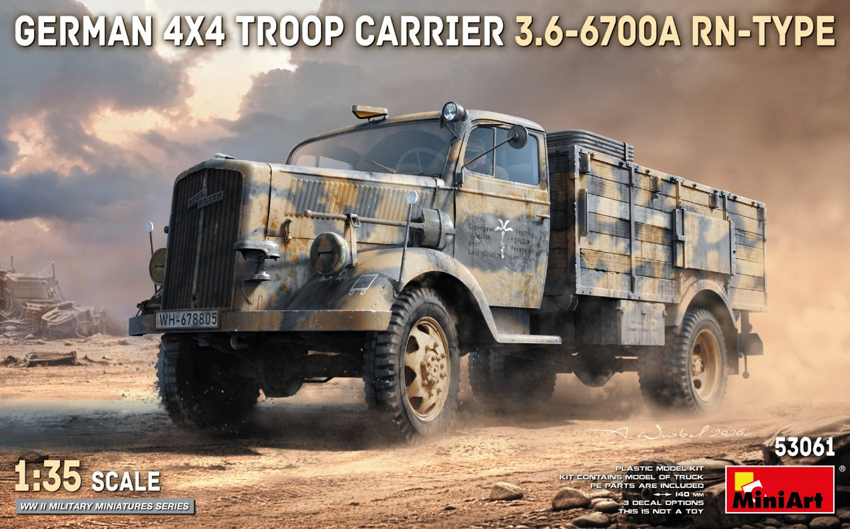 Miniart 53061 German 4x4 Troop Carrier 3.6-6700A RN-Type 1:35 Model Kit