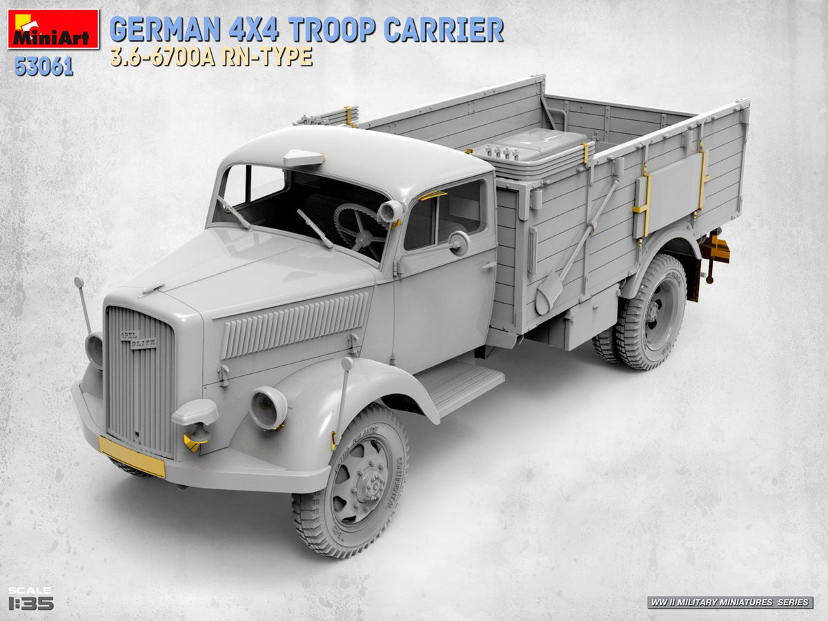 Miniart 53061 German 4x4 Troop Carrier 3.6-6700A RN-Type 1:35 Model Kit