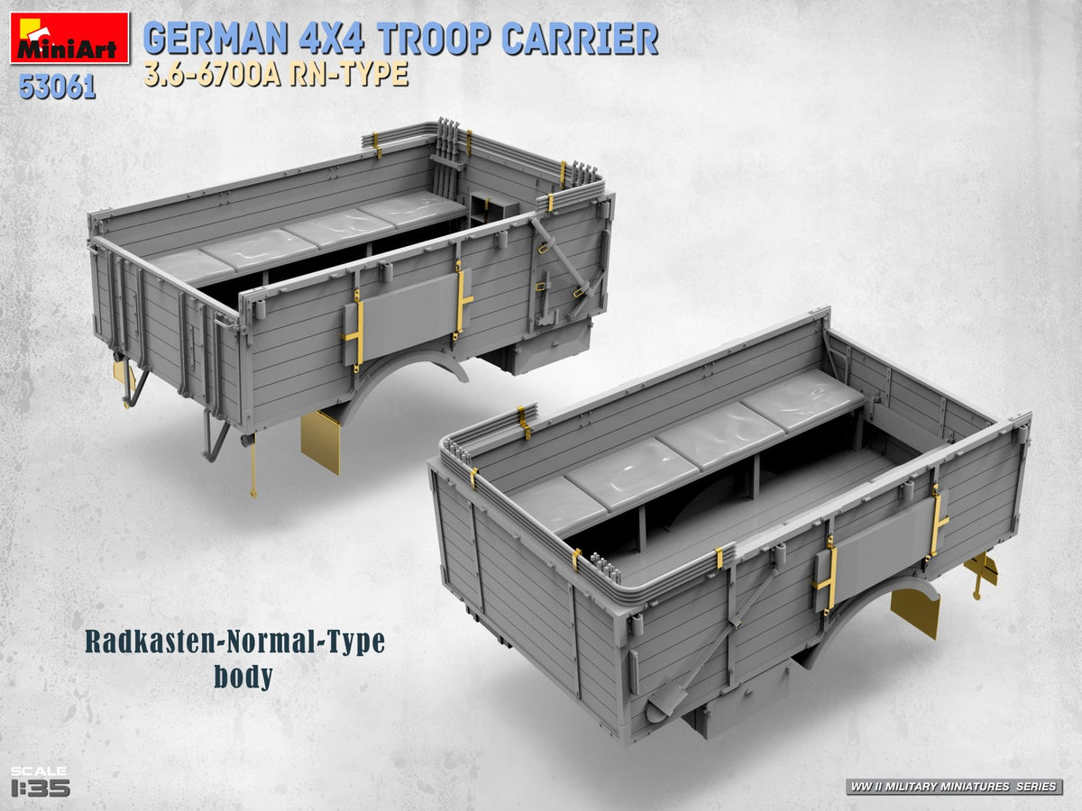 Miniart 53061 German 4x4 Troop Carrier 3.6-6700A RN-Type 1:35 Model Kit
