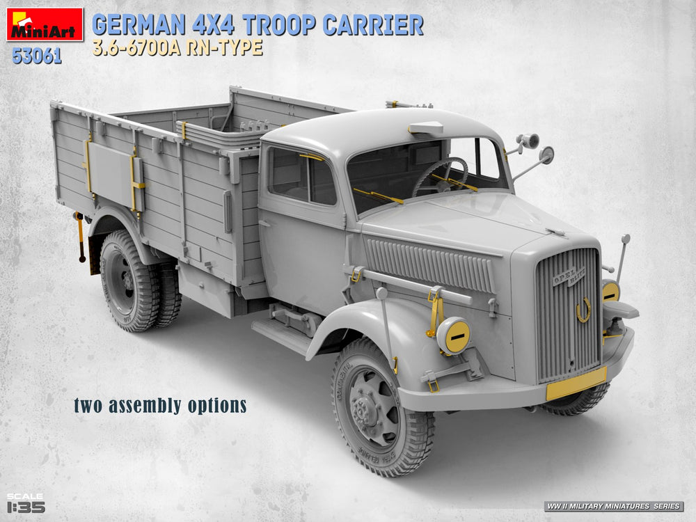 Miniart 53061 German 4x4 Troop Carrier 3.6-6700A RN-Type 1:35 Model Kit