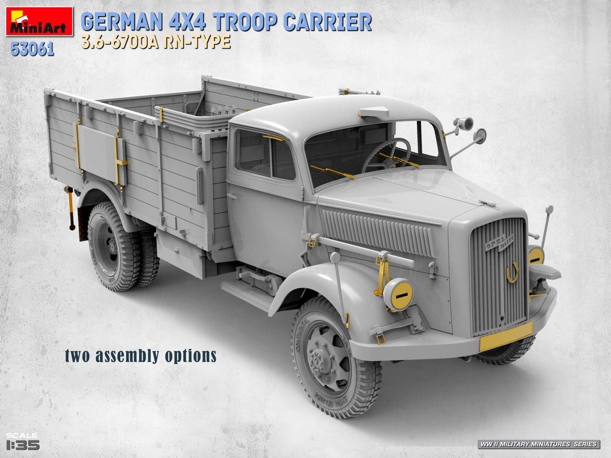 Miniart 53061 German 4x4 Troop Carrier 3.6-6700A RN-Type 1:35 Model Kit