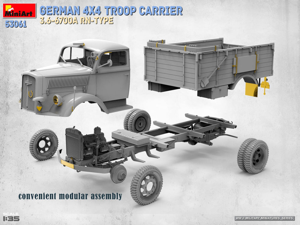 Miniart 53061 German 4x4 Troop Carrier 3.6-6700A RN-Type 1:35 Model Kit