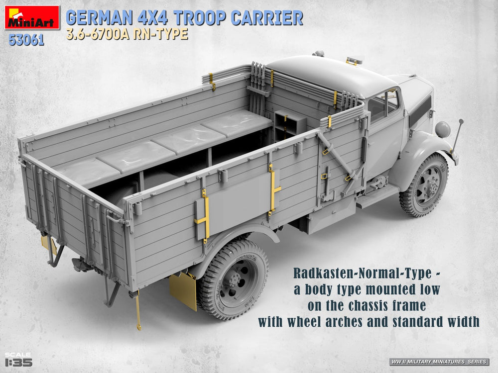 Miniart 53061 German 4x4 Troop Carrier 3.6-6700A RN-Type 1:35 Model Kit