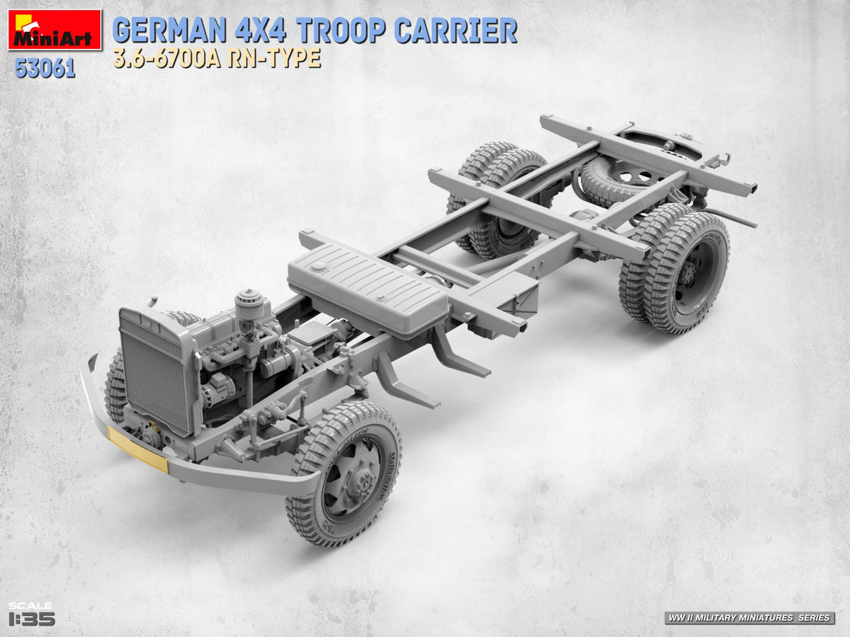 Miniart 53061 German 4x4 Troop Carrier 3.6-6700A RN-Type 1:35 Model Kit