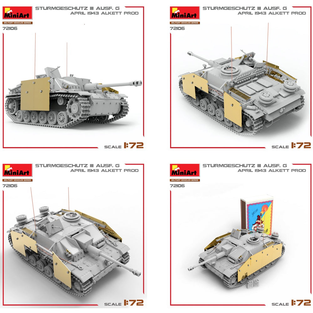 Miniart 72106 StuG III Ausf G April 1943 Alkett Prod 1:72 Model Kit