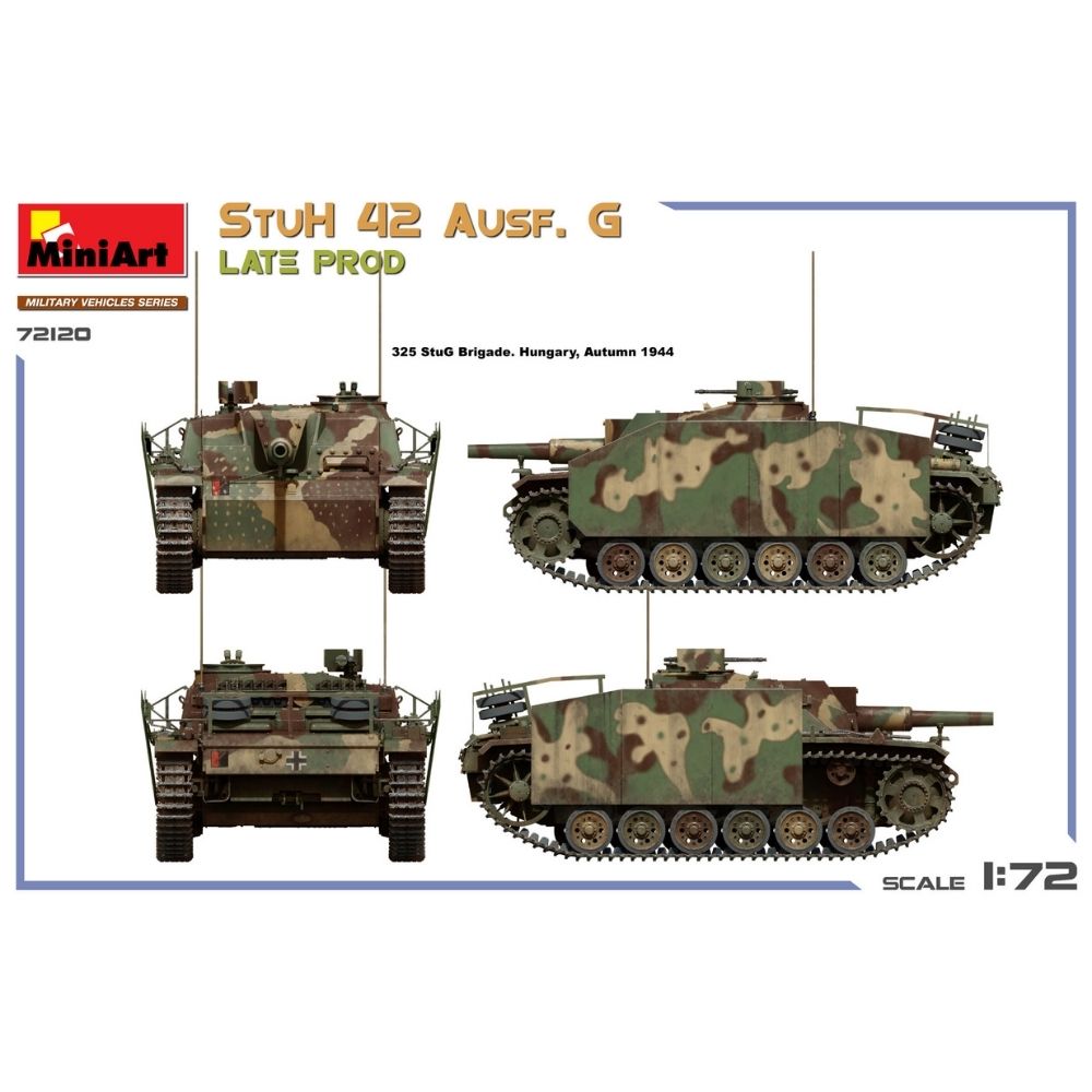 Miniart 72120 StuH 42 Ausf. G LATE PROD Self-Propelled Gun 1:72 Model Kit