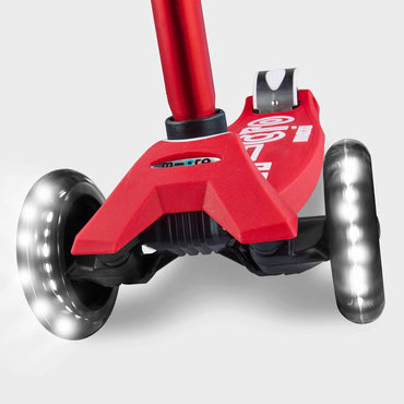 Red Maxi Deluxe Micro Scooter with LED Light-Up Wheels Age 5-12 MMD068