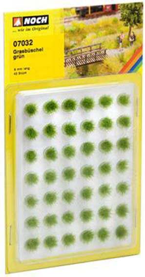 NOCH Green Grass Tufts Mini Set 6mm (42) HO Gauge Scenics 07032