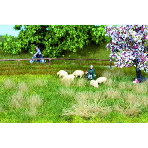 NOCH Spring Meadow Natur+ Mat 22x20cm w/ Grass Tufts (10) HO Gauge Scenics 07402
