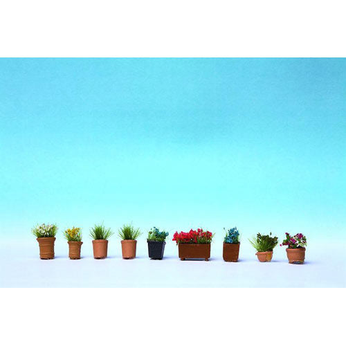 NOCH Ornamental Flowers in Pots (9) HO Gauge Scenics 14031