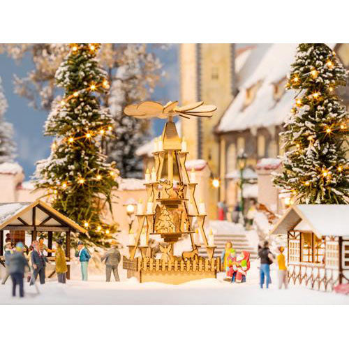 NOCH Christmas Market Pyramid Laser Cut Minis Kit HO Gauge Scenics 14395