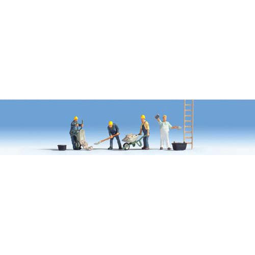 NOCH Bricklayers (4) Ladders and Accessories Figure Set HO Gauge Scenics 15055