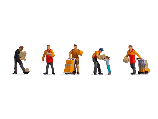 Noch Parcel Carriers (6) Figure Set N15069 HO Scale
