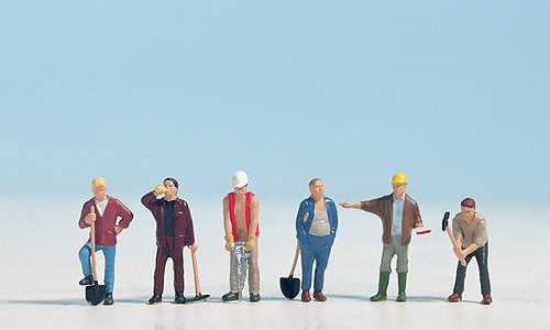 NOCH Construction Workers (6) Figure Set HO Gauge Scenics 15110