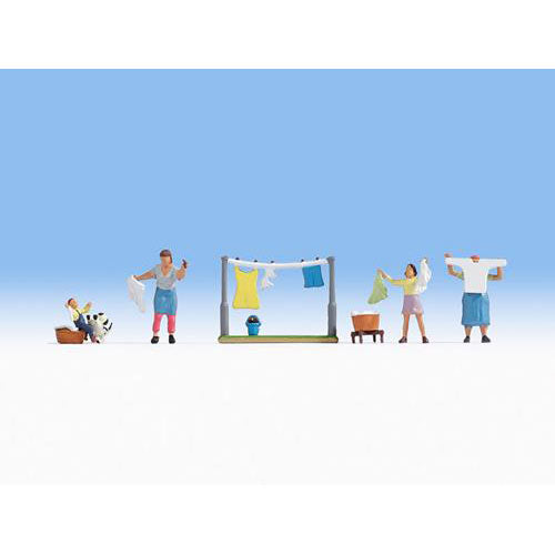 NOCH Washday (4) and Accessories Figure Set HO Gauge Scenics 15595