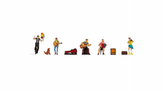 Noch 15597  Street Performers (5) & Accessories Figure Set HO